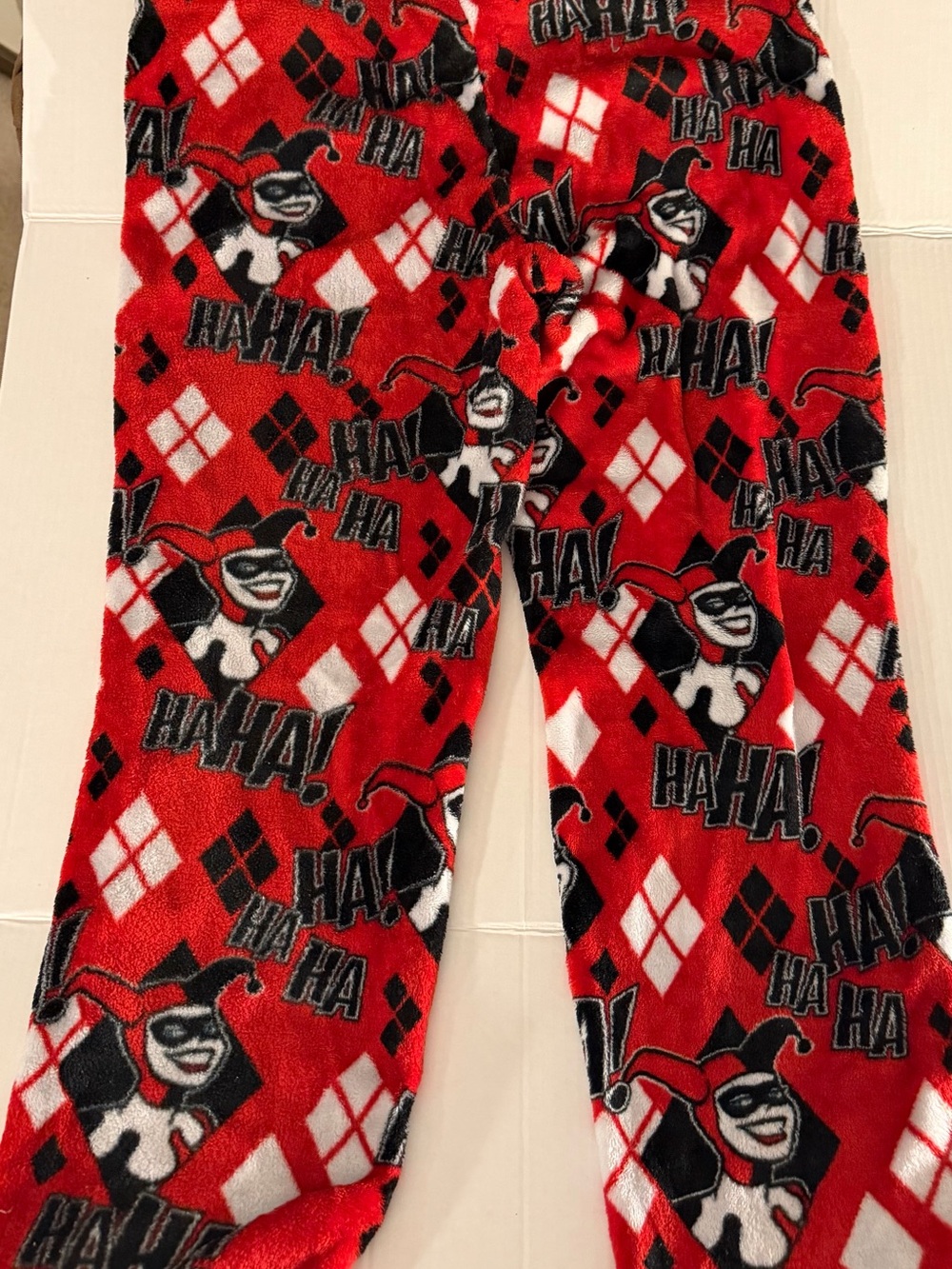 Red Harley Quinn Woman’s Fleece Pajama Pants - Comic Print